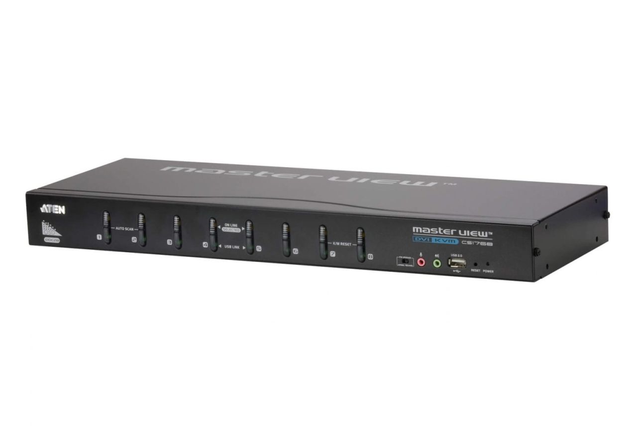 ATEN CS1768-AT-G 8-Port USB DVI KVM Switch Audio ATEN CS1768-AT-G 8-Port USB DVI KVM Switch Audio