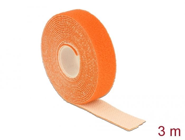 DeLock Hook-and-loop tape on roll L 3m x W20mm Orange DeLock Hook-and-loop tape on roll L 3m x W20mm Orange