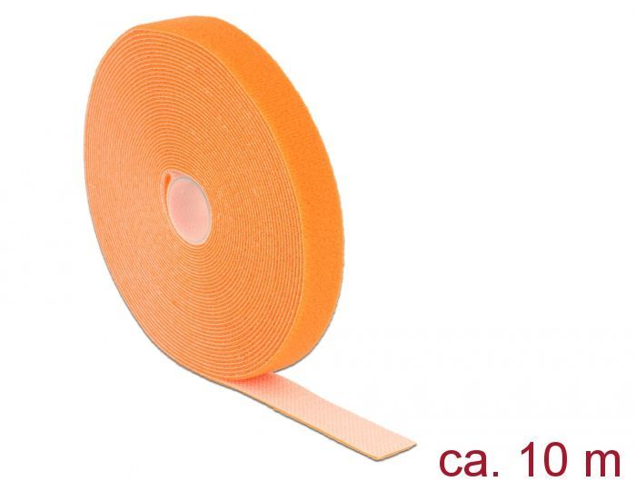 DeLock Hook-and-loop fasteners L 10m x W 20mm roll Orange DeLock Hook-and-loop fasteners L 10m x W 20mm roll Orange