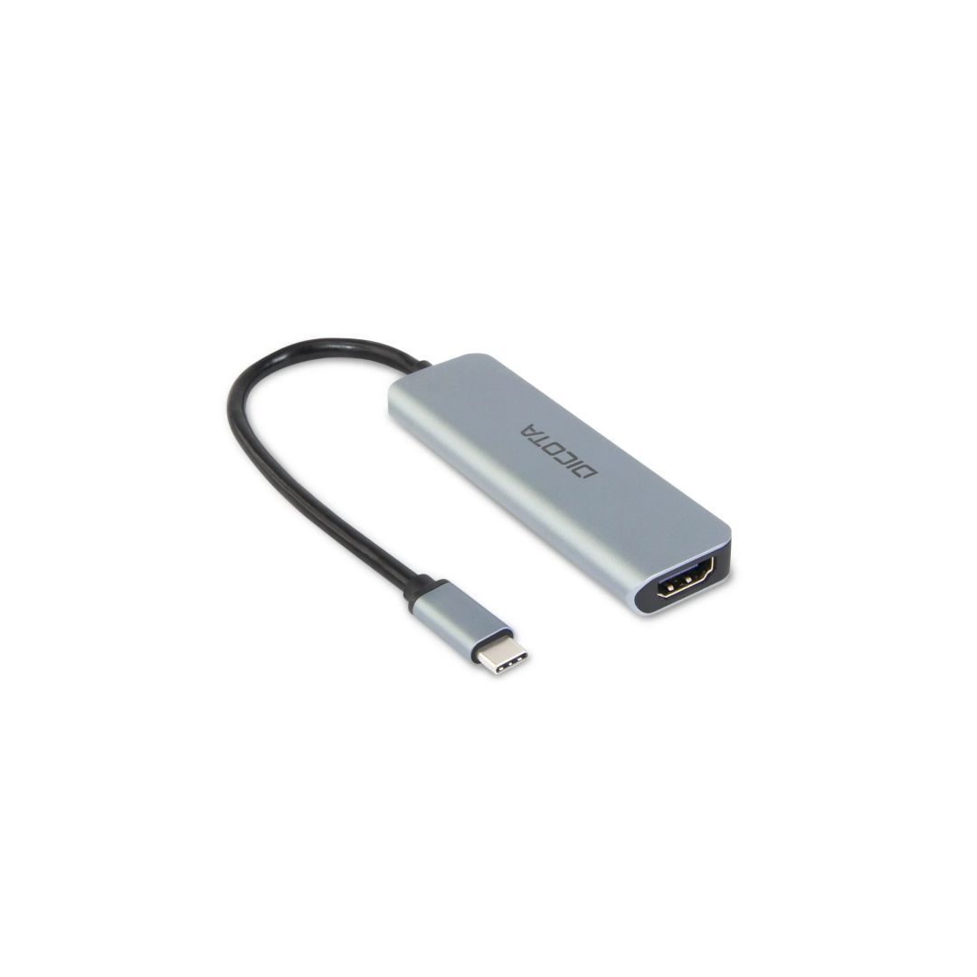 Dicota USB-C 5-in-1 Video Hub 4K PD 100W Silver Dicota USB-C 5-in-1 Video Hub 4K PD 100W Silver