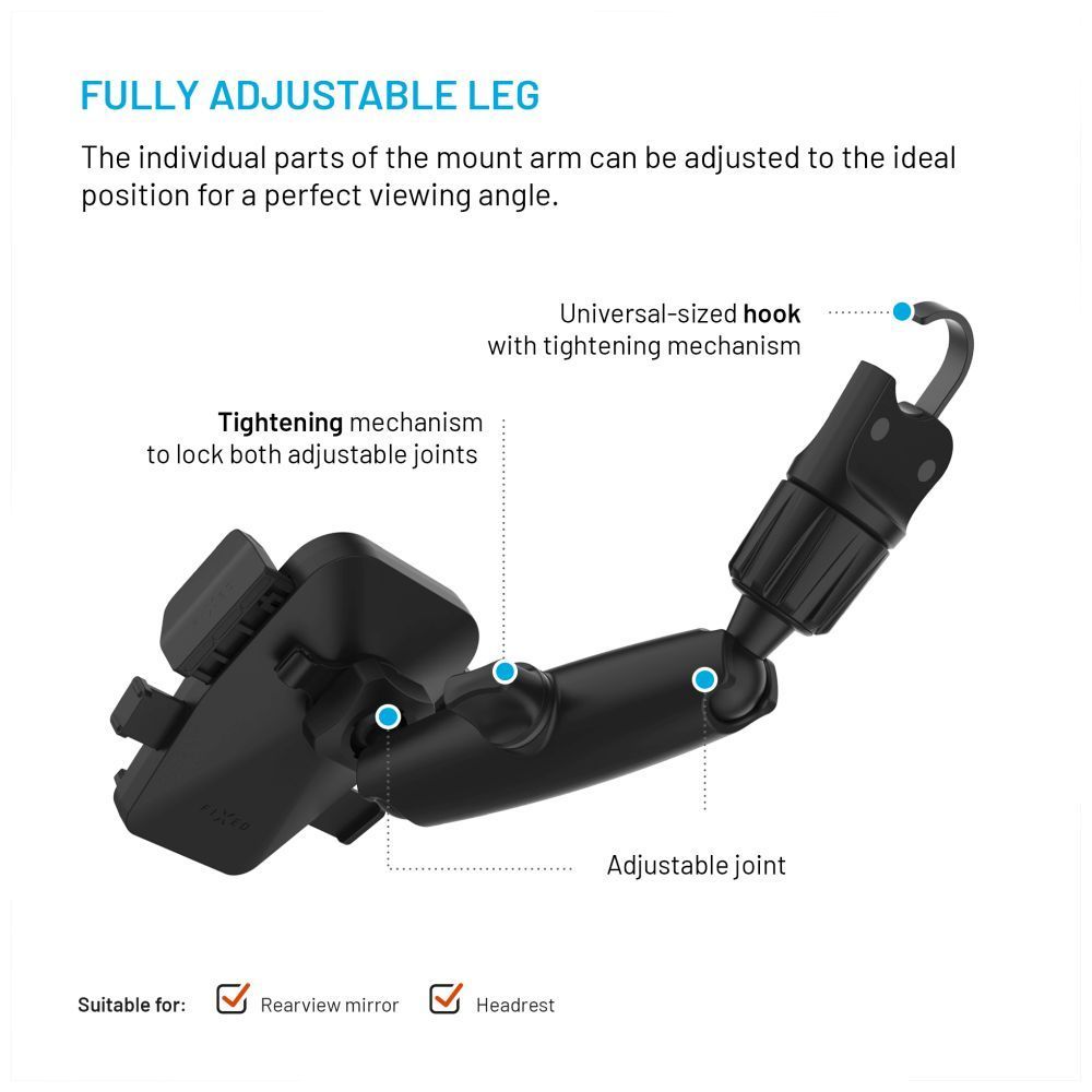 FIXED Iconiq Mirror univerzális autós tartó, fekete