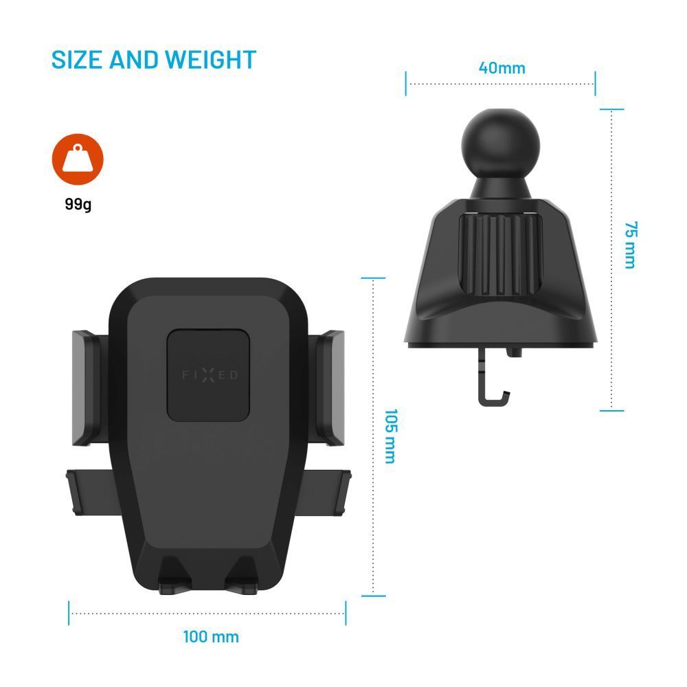 FIXED Iconiq Lock univerzális autós tartó, fekete