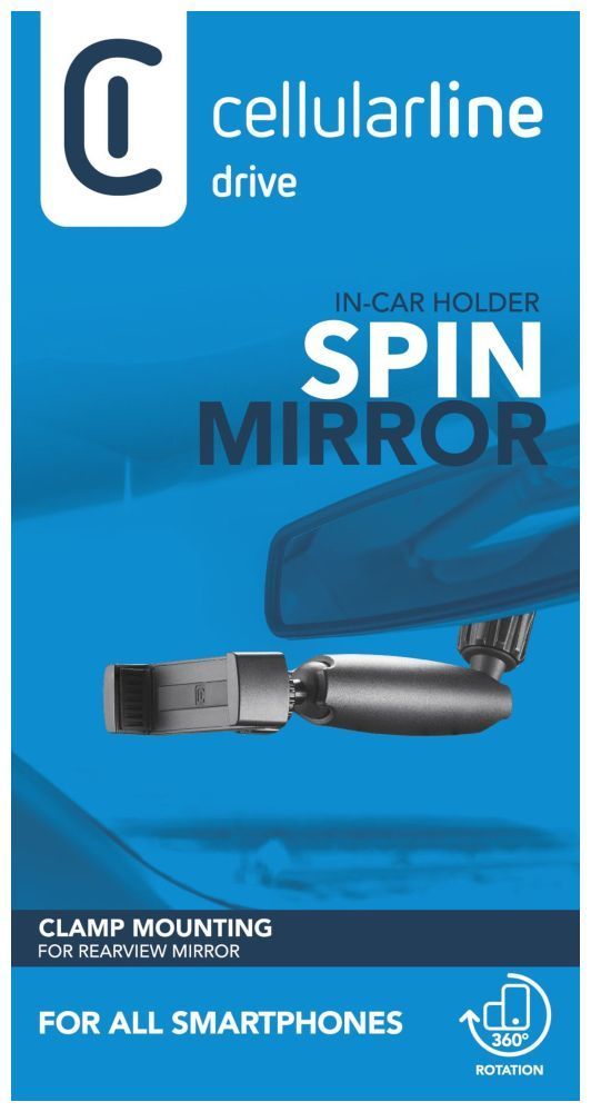 Cellularline univerzális autós tartó visszapillantó tükörre, fekete Cellularline univerzális autós tartó visszapillantó tükörre, fekete