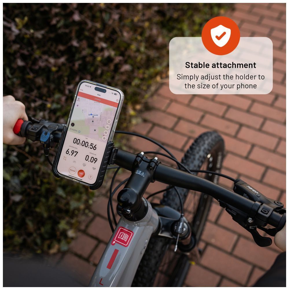 FIXED Bikee Plus kerékpáros telefontartó, 360°-ban elforgatható, védőszilikon, fekete FIXED Bikee Plus kerékpáros telefontartó, 360°-ban elforgatható, védőszilikon, fekete