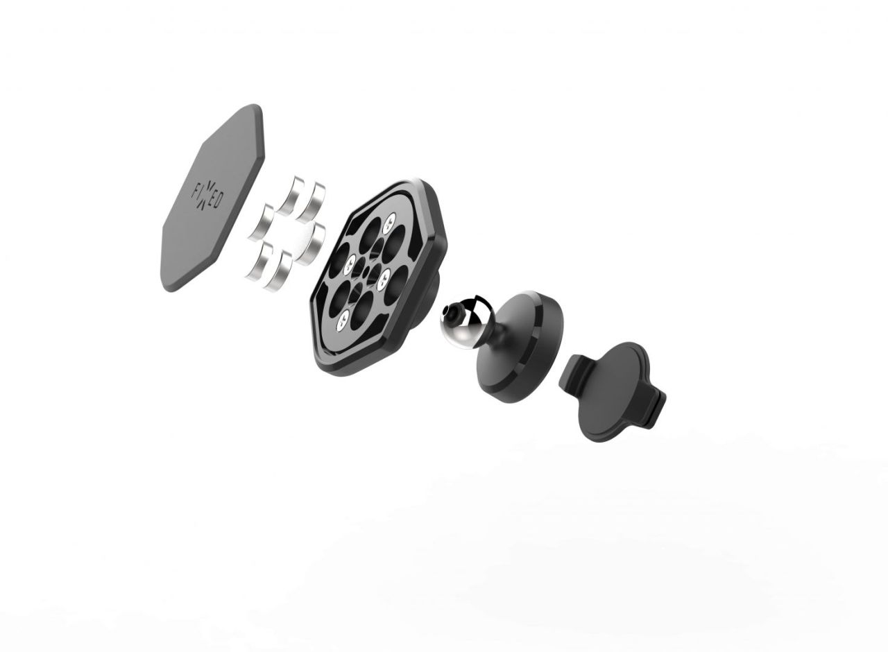 FIXED Icon Flex Mágneses telefontartó autóba, műszerfalra rögzíthető, Fekete