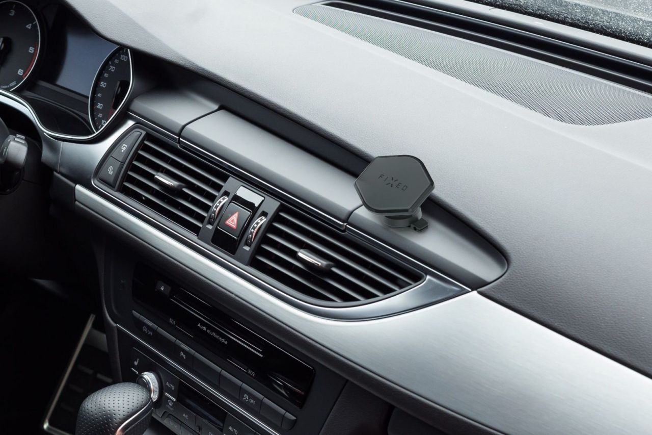 FIXED Icon Flex Mágneses telefontartó autóba, műszerfalra rögzíthető, Fekete