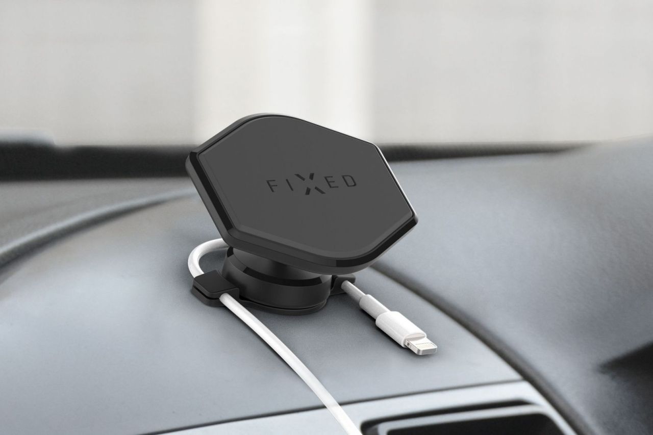 FIXED Icon Flex Mágneses telefontartó autóba, műszerfalra rögzíthető, Fekete