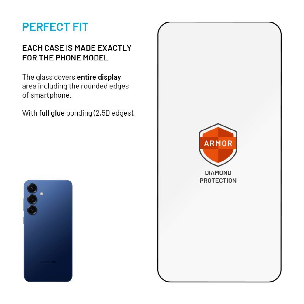 FIXED Ultra strapabíró edzett üvegfólia porálló applikátorral és AR réteggel Samsung Galaxy S25+ készülékhez fekete