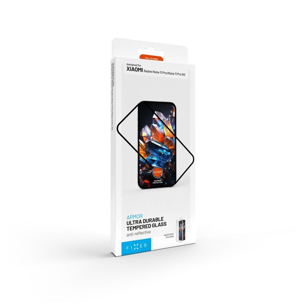 FIXED Ultra strapabíró edzett üvegfólia porálló applikátorral és AR réteggel Samsung Galaxy S25+ készülékhez fekete