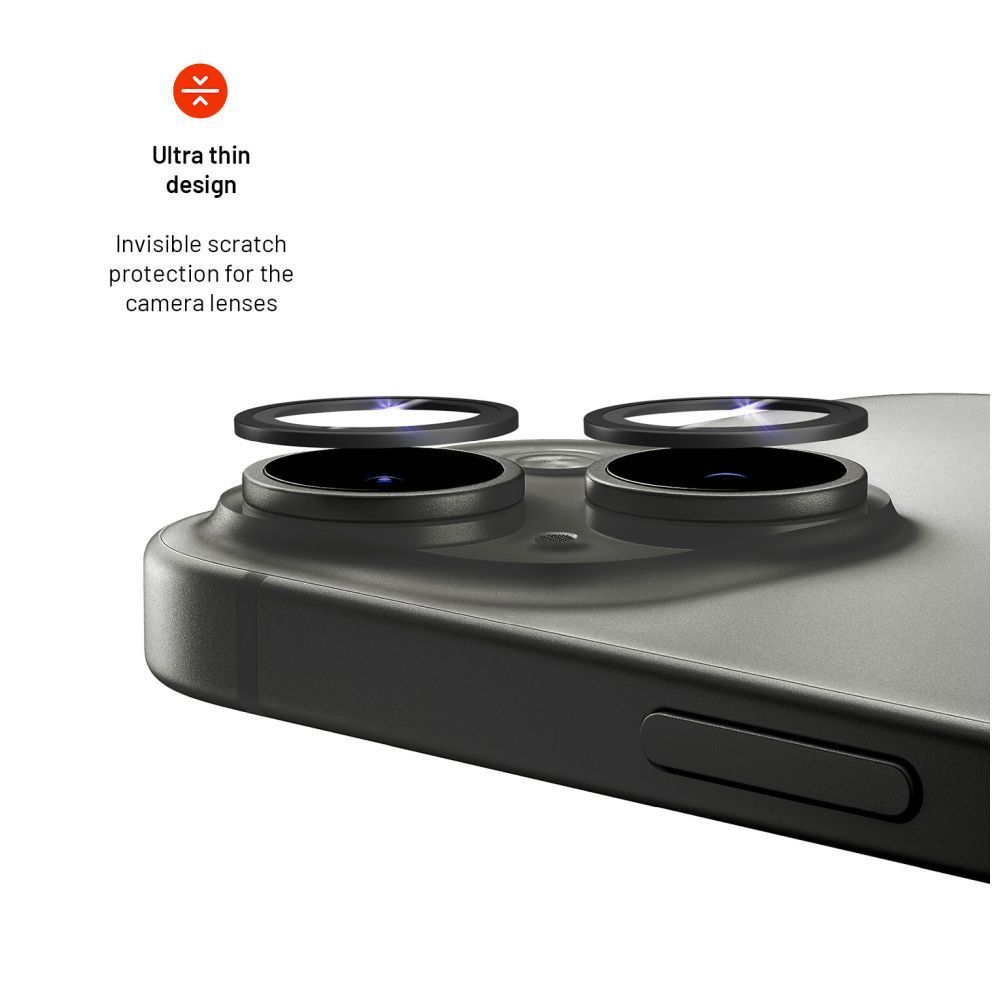 FIXED Zafír kamera lencsevédő Apple iPhone 15 Pro/15 Plus készülékhez, fekete FIXED Zafír kamera lencsevédő Apple iPhone 15 Pro/15 Plus készülékhez, fekete