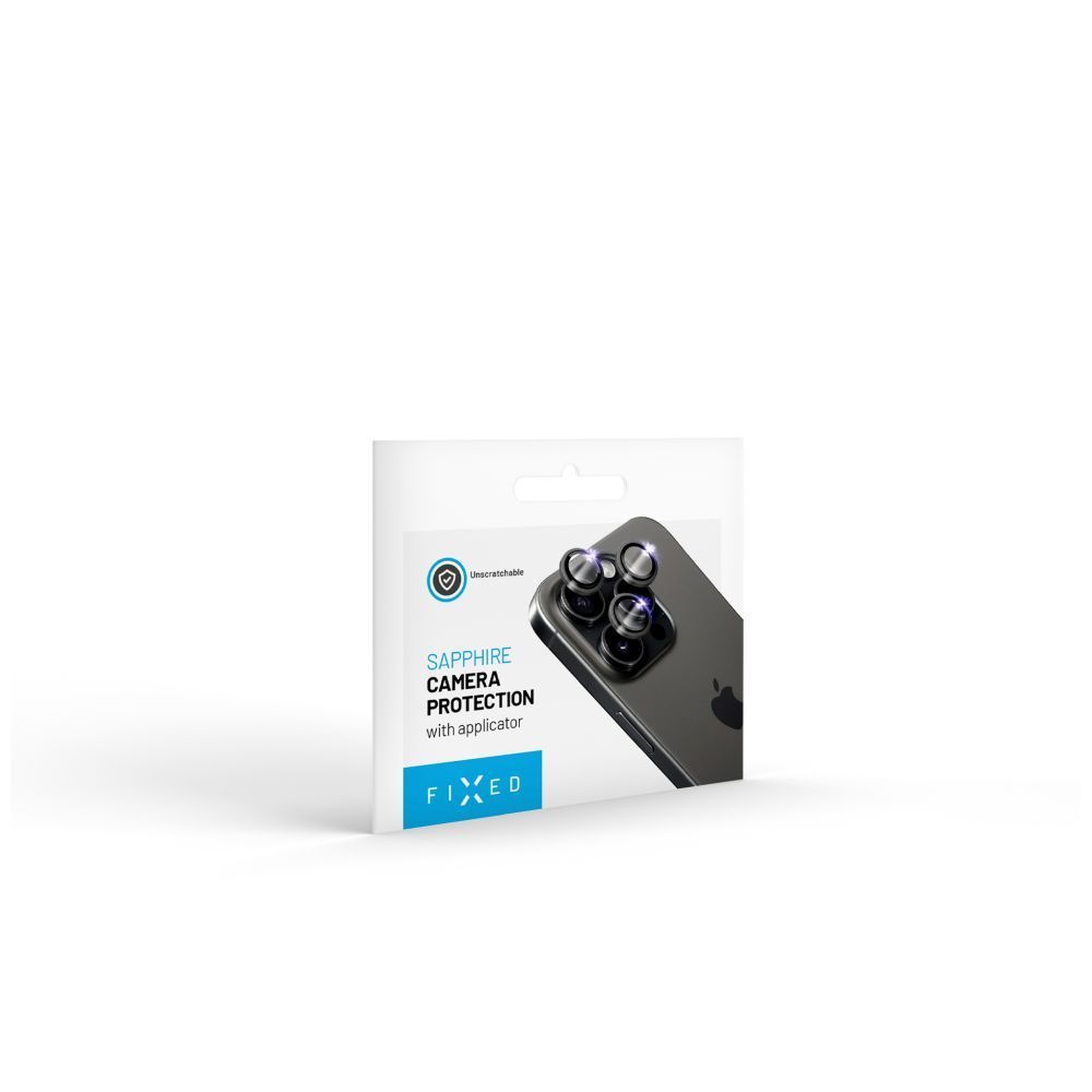FIXED Zafír kamera lencsevédő Apple iPhone 15 Pro/15 Pro Max készülékhez, fekete FIXED Zafír kamera lencsevédő Apple iPhone 15 Pro/15 Pro Max készülékhez, fekete