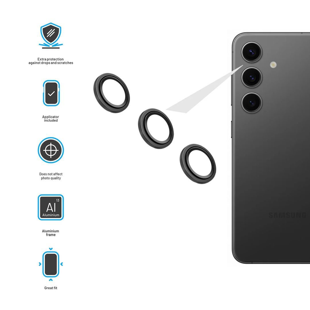 FIXED kamera lencsevédő Samsung Galaxy S24+ készülékhez, fekete