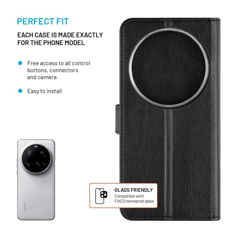 FIXED oldalra nyíló telefontok Xiaomi 15 Ultra, fekete FIXED oldalra nyíló telefontok Xiaomi 15 Ultra, fekete