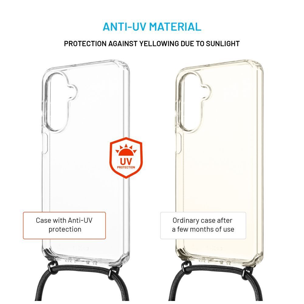 FIXED nyakba akasztaható átlátszó tok Samsung Galaxy A26 5G, fekete
