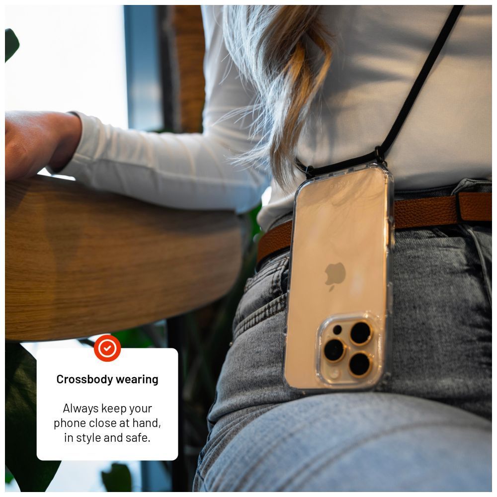 FIXED nyakba akasztaható átlátszó tok Samsung Galaxy A26 5G, fekete