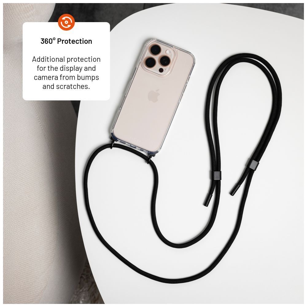 FIXED nyakba akasztaható átlátszó tok Samsung Galaxy A26 5G, fekete