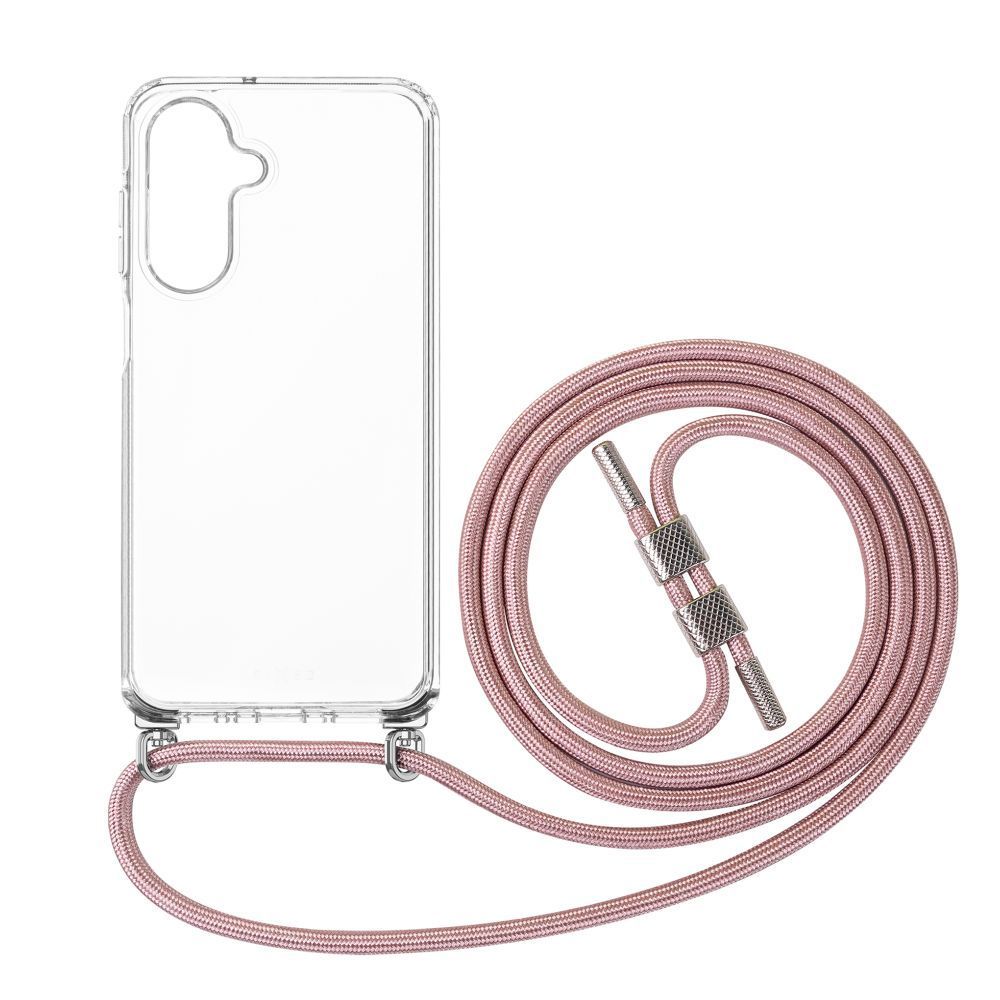 FIXED nyakba akasztaható átlátszó tok Samsung Galaxy A26 5G, rózsaszín
