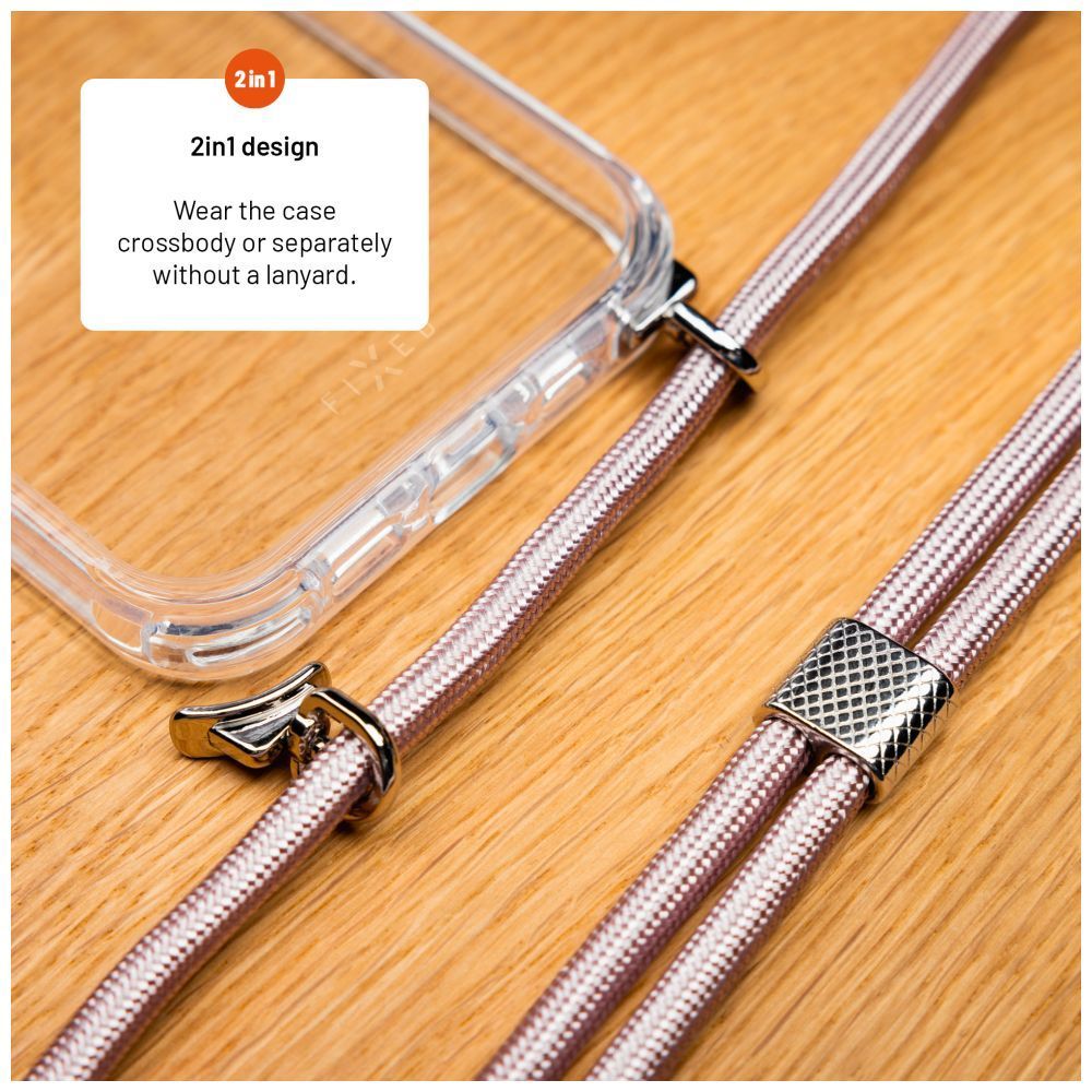 FIXED nyakba akasztaható átlátszó tok Samsung Galaxy A26 5G, rózsaszín