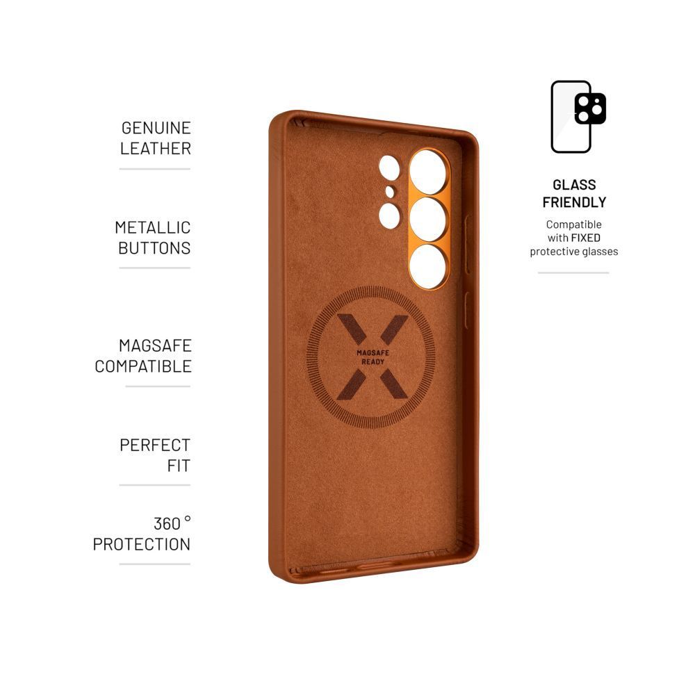 FIXED MagLeather telefontok Samsung Galaxy S25 Ultra-hoz, barna FIXED MagLeather telefontok Samsung Galaxy S25 Ultra-hoz, barna