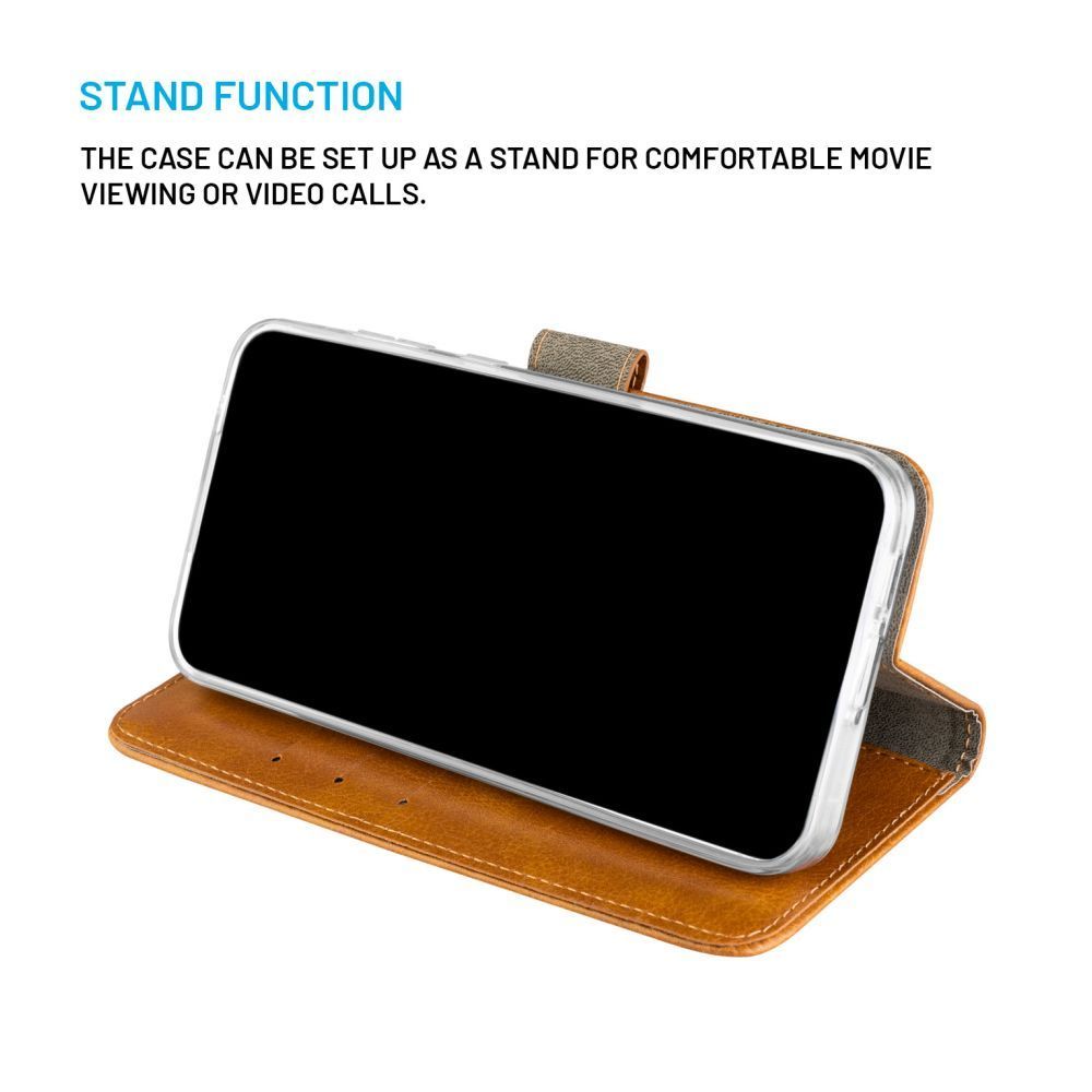 FIXED oldalra nyíló telefon tok Apple iPhone 16e telefonhoz, barna