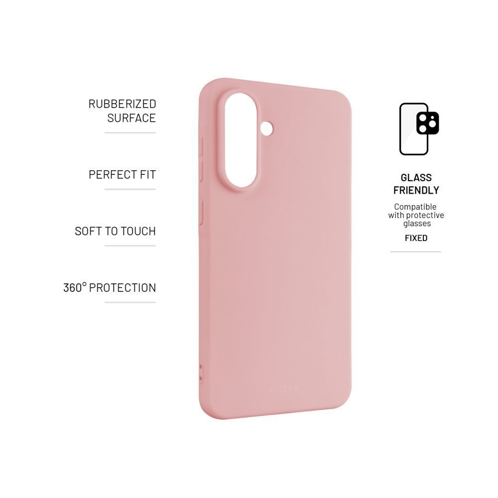 FIXED Story Gumírozott telefontok Samsung Galaxy A56 5G-hez, rózsaszín