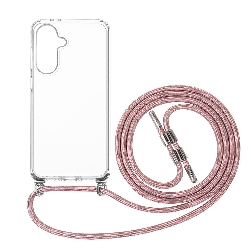 FIXED nyakba akasztaható átlátszó tok Samsung Galaxy A36 5G, rózsaszín