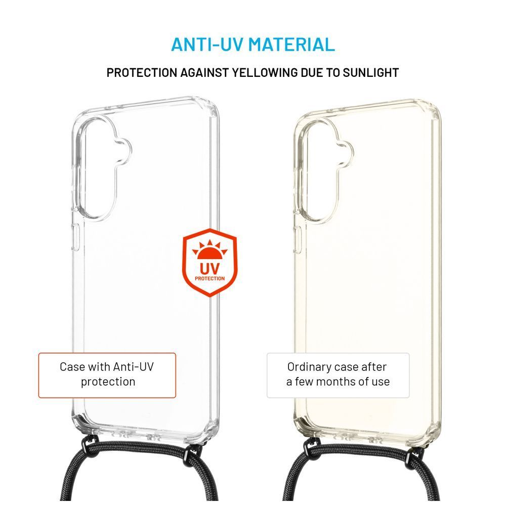 FIXED nyakba akasztaható átlátszó tok Samsung Galaxy A36 5G, fekete