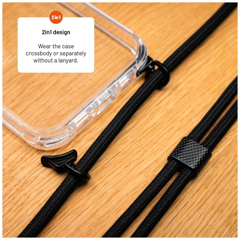 FIXED nyakba akasztaható átlátszó tok Samsung Galaxy A36 5G, fekete