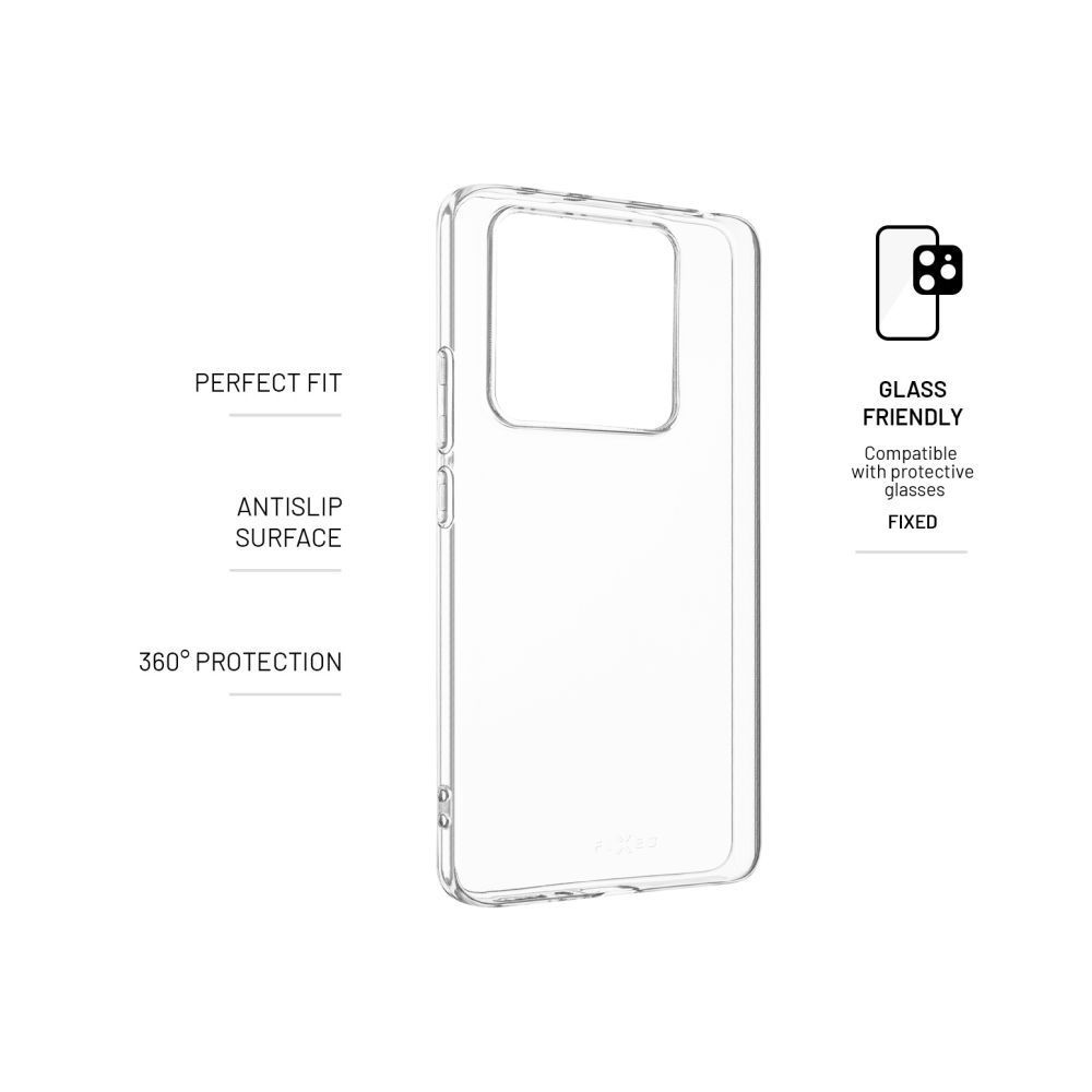 FIXED Gumírozott telefontok POCO M7 Pro 5G, átlátszó FIXED Gumírozott telefontok POCO M7 Pro 5G, átlátszó