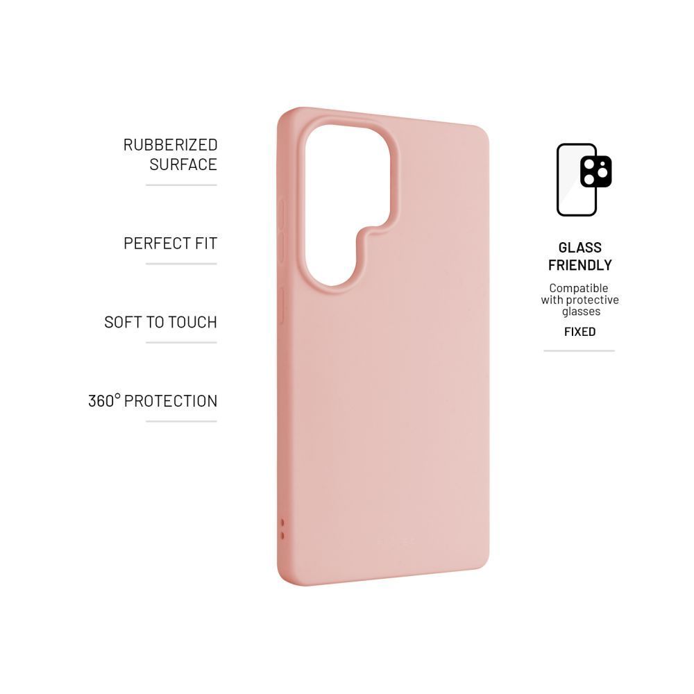 FIXED Gumírozott telefontok Story Samsung Galaxy S25 Ultra telefonhoz, rózsaszín