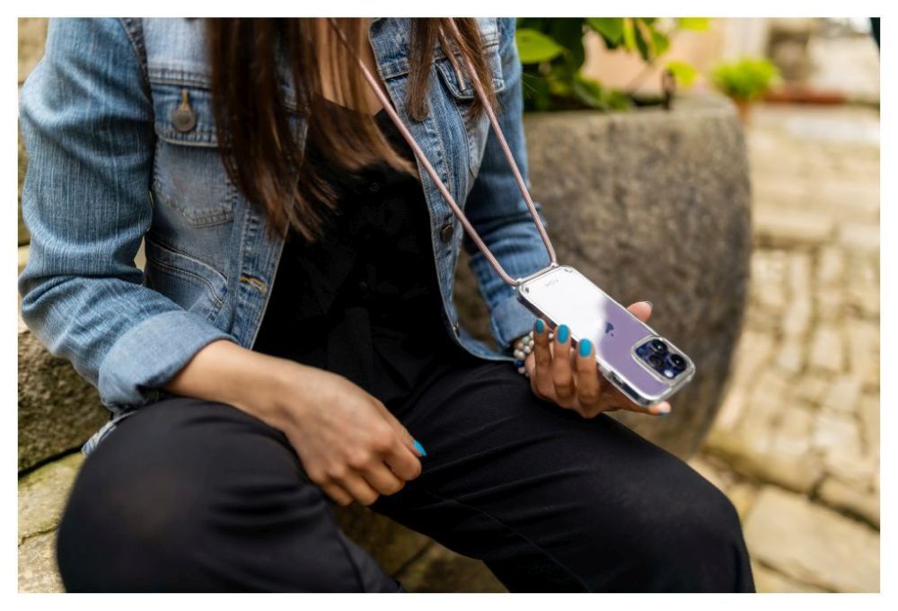 FIXED Pure Neck nyakba akasztahtó TPU gél tok Samsung Galaxy S25 rózsaszín