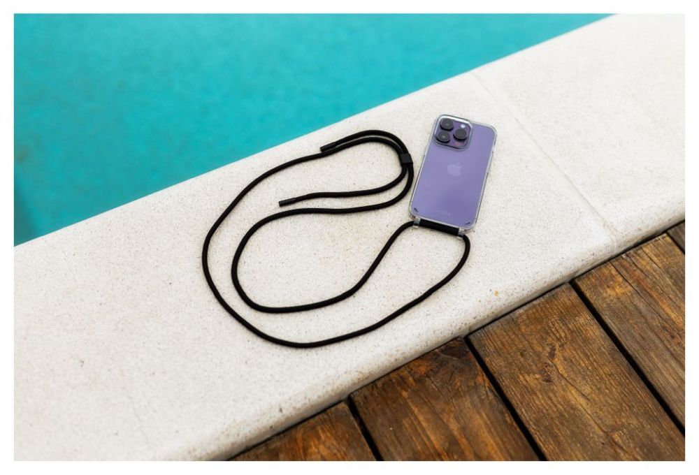 FIXED Pure Neck nyakba akasztahtó TPU gél tok Samsung Galaxy S25 fekete