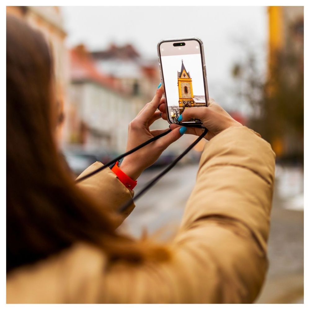 FIXED Pure Neck nyakba akasztahtó TPU gél tok Samsung Galaxy S25 fekete