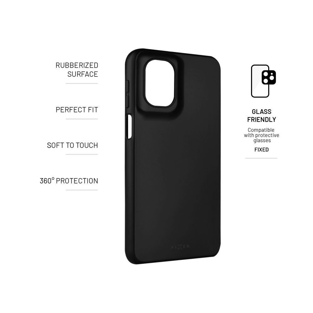 FIXED Gumírozott telefontok Story Motorola Moto G55 5G telefonhoz, fekete