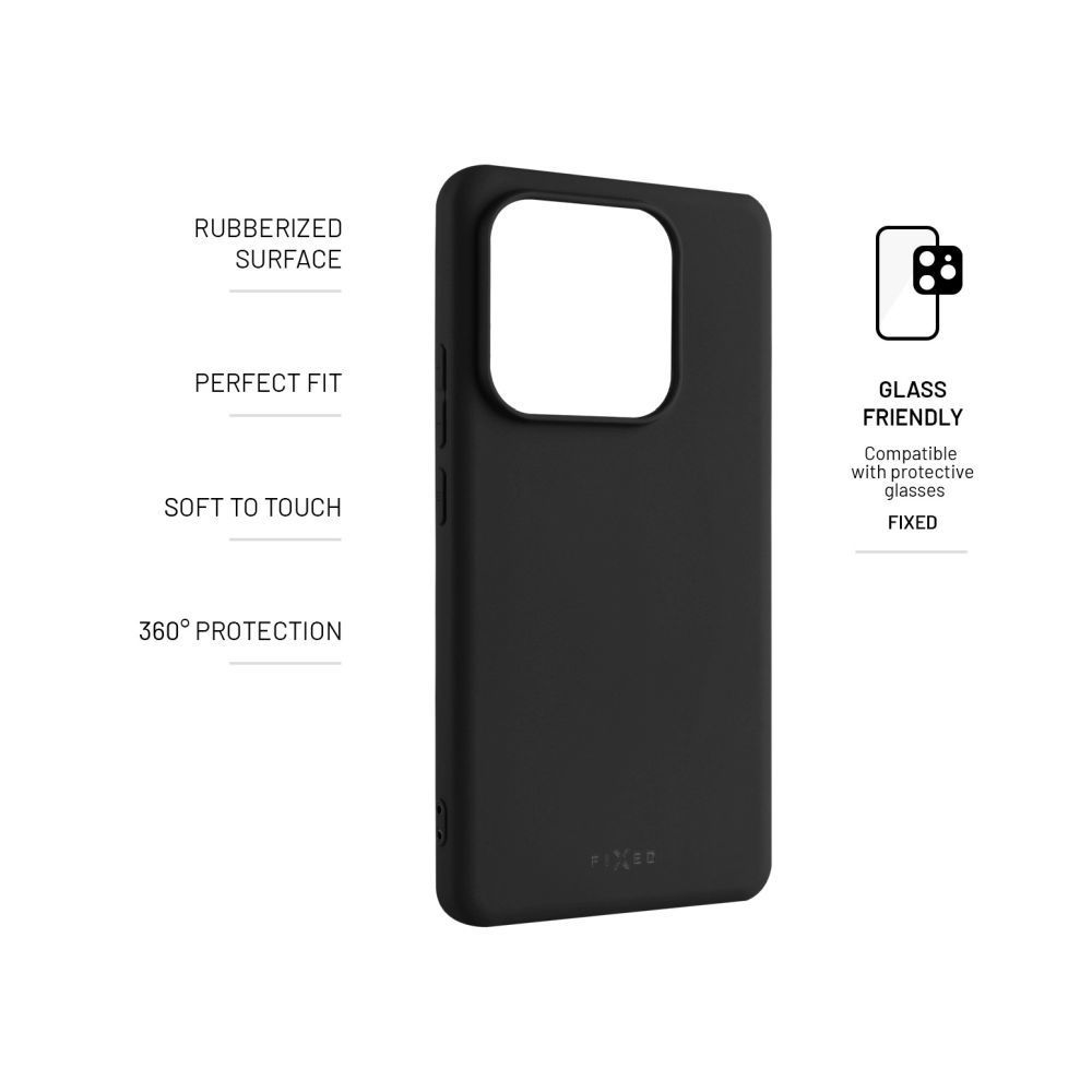 FIXED Gumírozott telefontok Story Xiaomi Redmi Note 14 5G telefonhoz, fekete