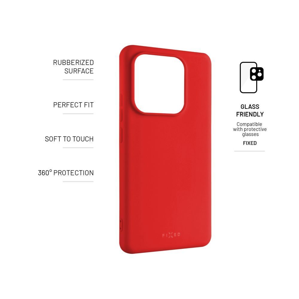 FIXED Gumírozott telefontok Story Xiaomi Redmi Note 14 5G telefonhoz, piros FIXED Gumírozott telefontok Story Xiaomi Redmi Note 14 5G telefonhoz, piros