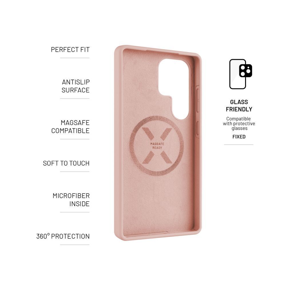 FIXED MagFlow tok Samsung Galaxy S25 Ultra-hoz, rózsaszín FIXED MagFlow tok Samsung Galaxy S25 Ultra-hoz, rózsaszín