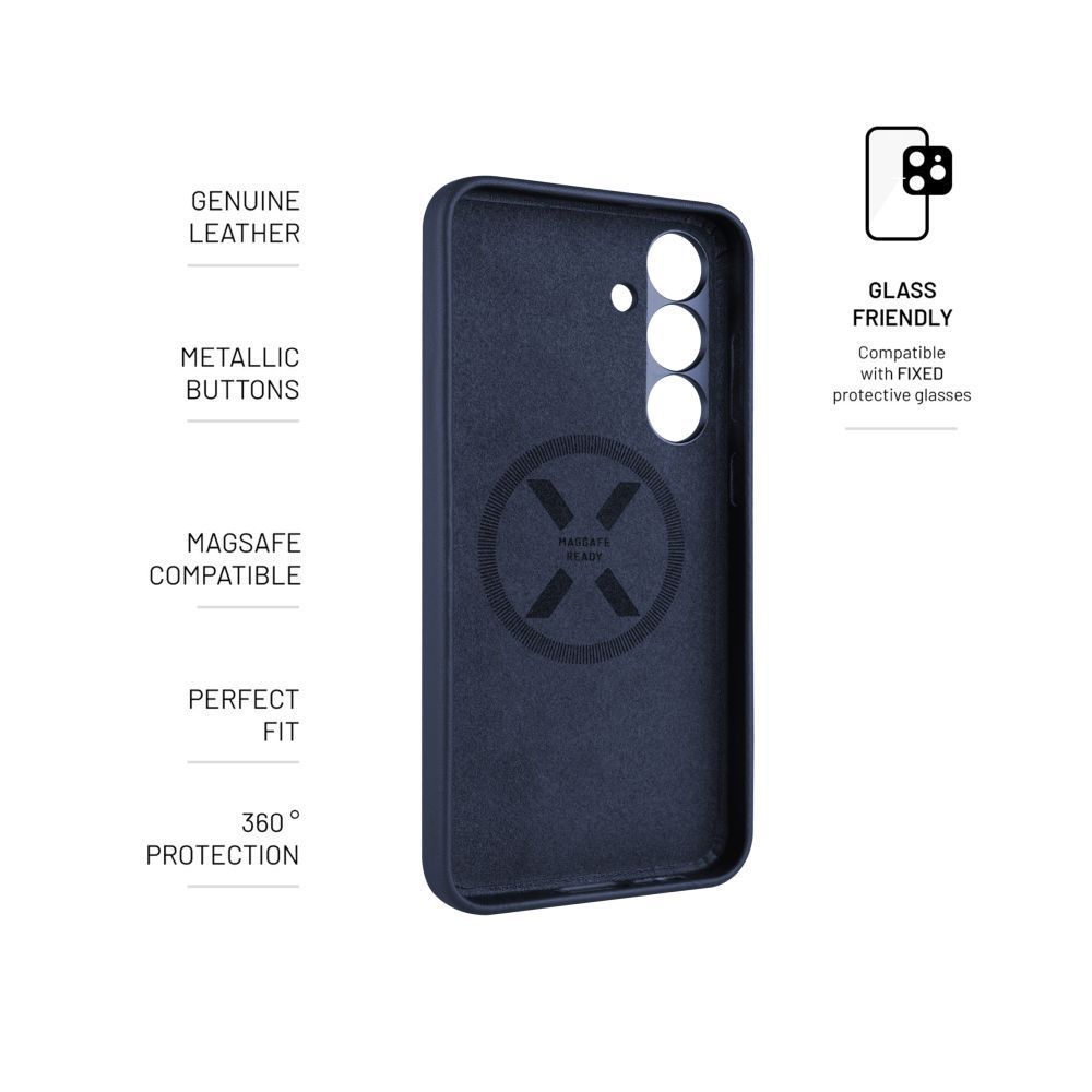 FIXED MagLeather telefontok Samsung Galaxy S25+-hoz, kék FIXED MagLeather telefontok Samsung Galaxy S25+-hoz, kék