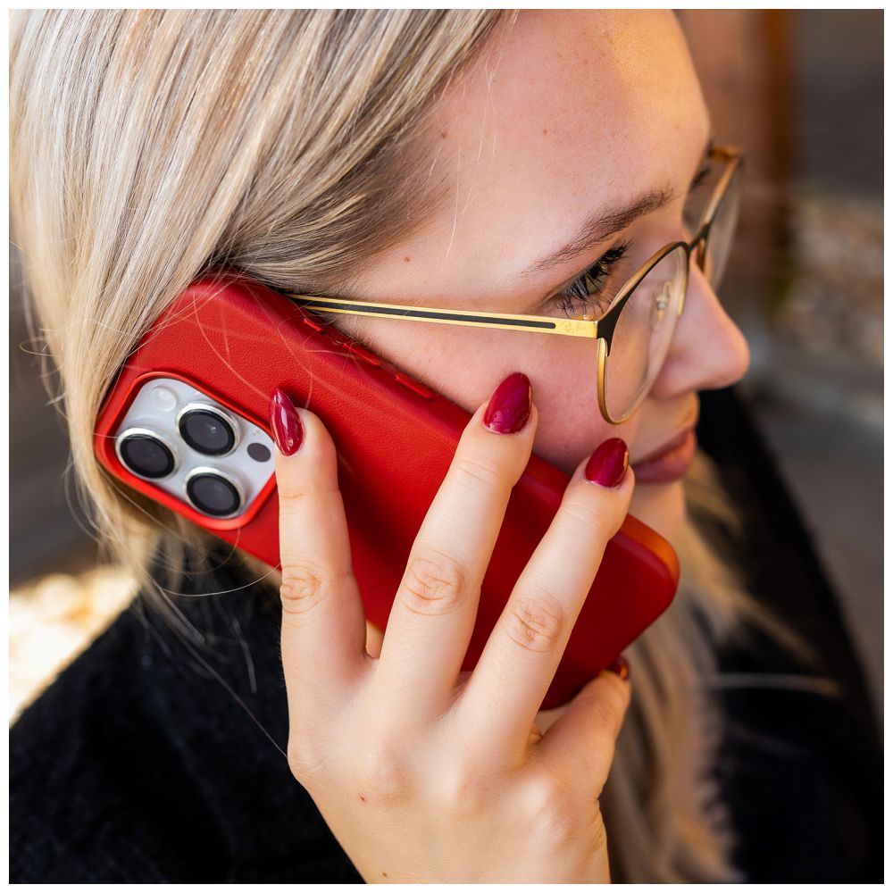 FIXED MagLeather telefontok Samsung Galaxy S25+-hoz, piros