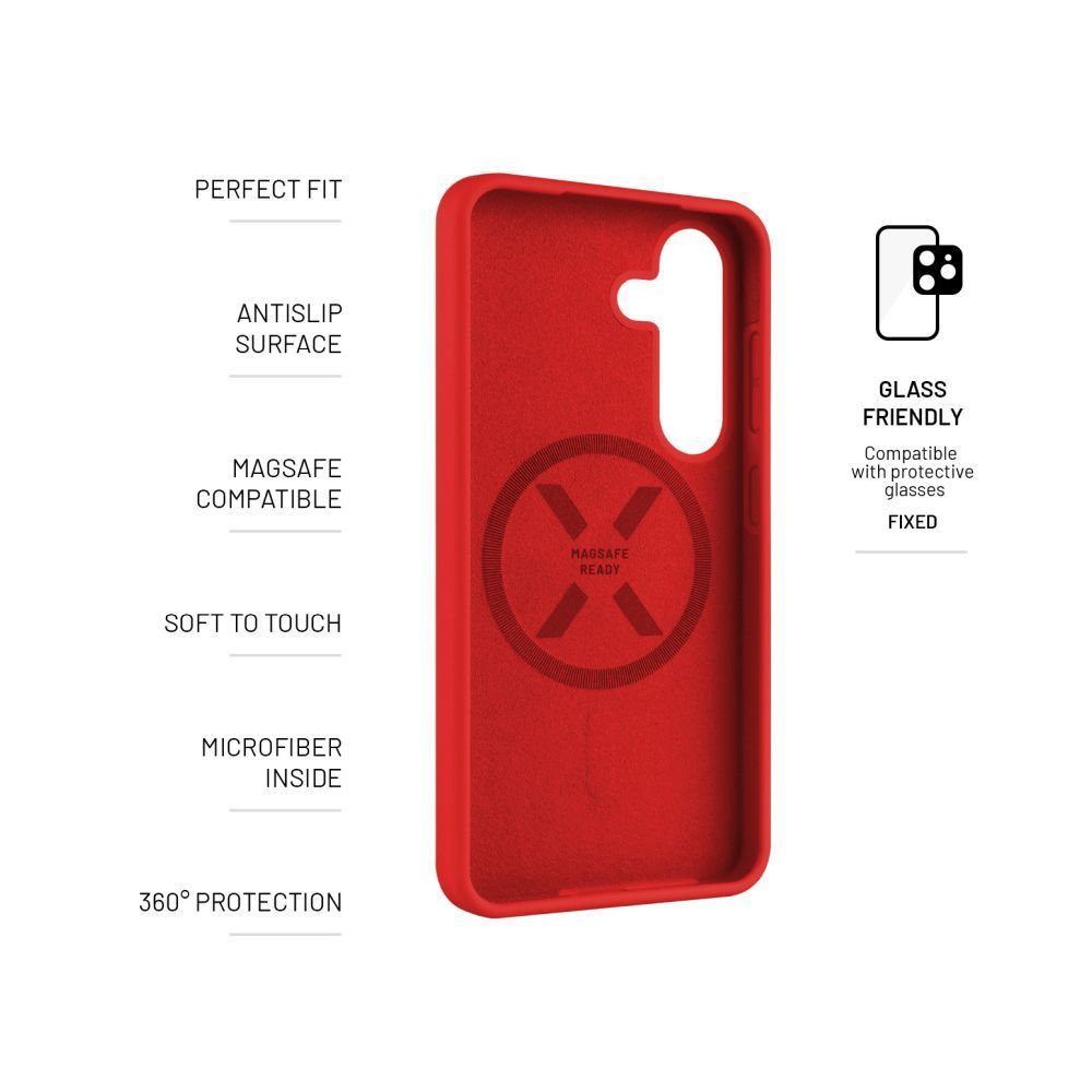 FIXED MagFlow telefontok Samsung Galaxy S25-höz, piros FIXED MagFlow telefontok Samsung Galaxy S25-höz, piros