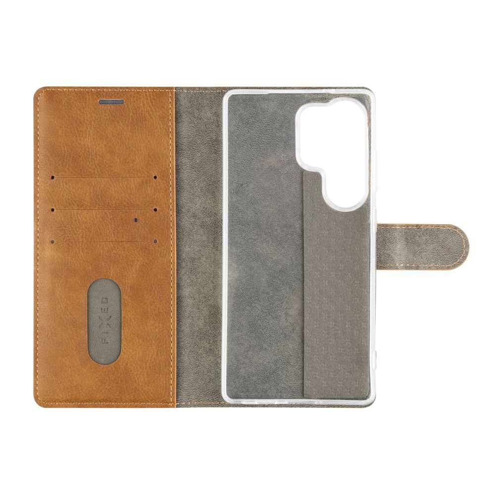 FIXED Opus oldalranyíló telefontok Samsung Galaxy S25 Ultra telefonhoz, barna