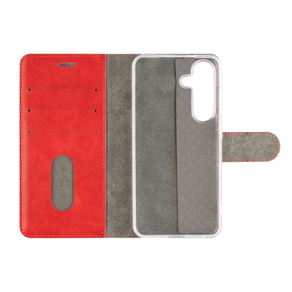 FIXED Opus oldalranyíló telefontok Samsung Galaxy S25 telefonhoz, piros FIXED Opus oldalranyíló telefontok Samsung Galaxy S25 telefonhoz, piros