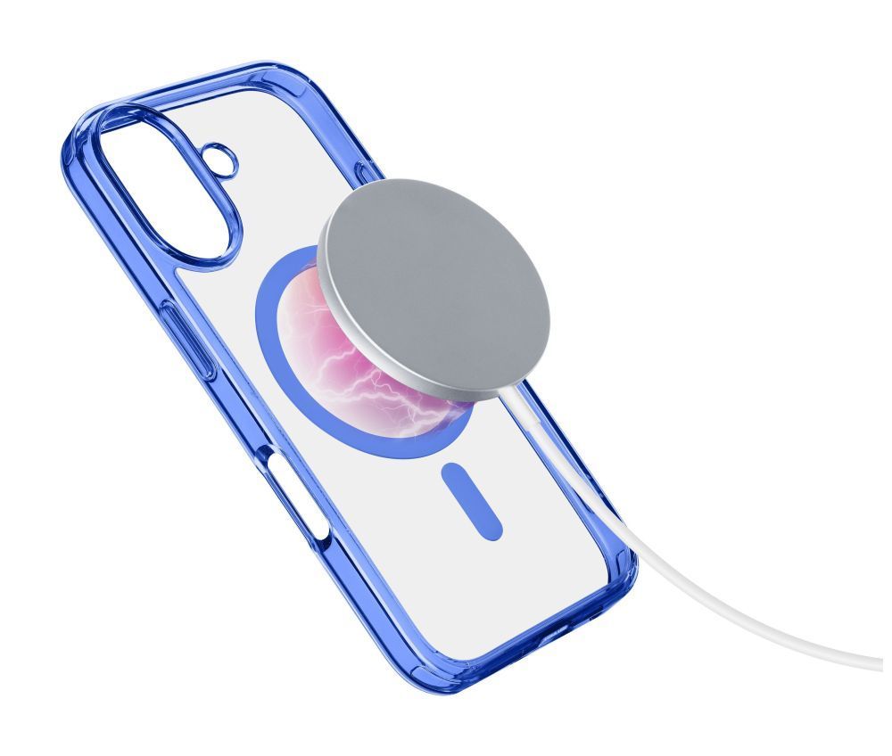 Cellularline ikonikus hátlap Magsafe támogatással Apple iphone 16 készülékhez, átlátszó/sötétkék Cellularline ikonikus hátlap Magsafe támogatással Apple iphone 16 készülékhez, átlátszó/sötétkék