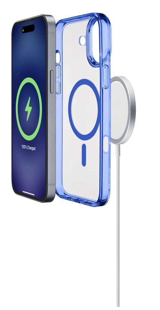 Cellularline ikonikus hátlap Magsafe támogatással Apple iphone 16 készülékhez, átlátszó/sötétkék Cellularline ikonikus hátlap Magsafe támogatással Apple iphone 16 készülékhez, átlátszó/sötétkék