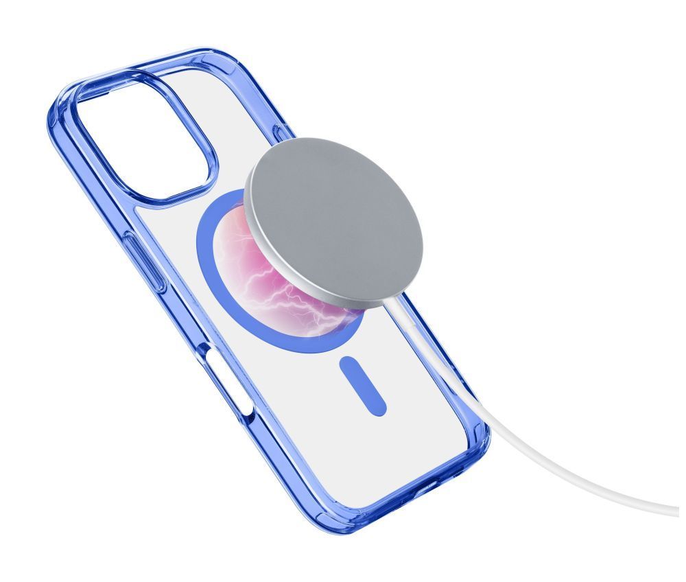 Cellularline ikonikus hátlap Magsafe támogatással Apple iphone 16 Pro Max készülékhez, átlátszó/sötétkék Cellularline ikonikus hátlap Magsafe támogatással Apple iphone 16 Pro Max készülékhez, átlátszó/sötétkék