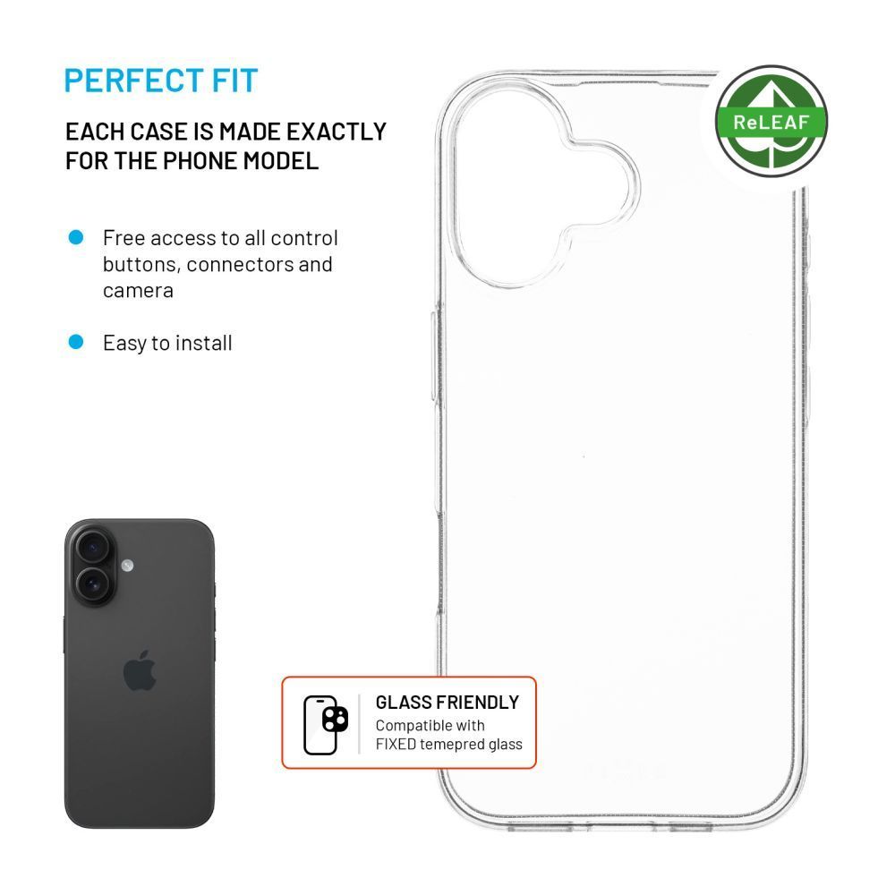 FIXED AntiUV TPU géltok Apple iPhone 16 készülékhez, átlátszó FIXED AntiUV TPU géltok Apple iPhone 16 készülékhez, átlátszó