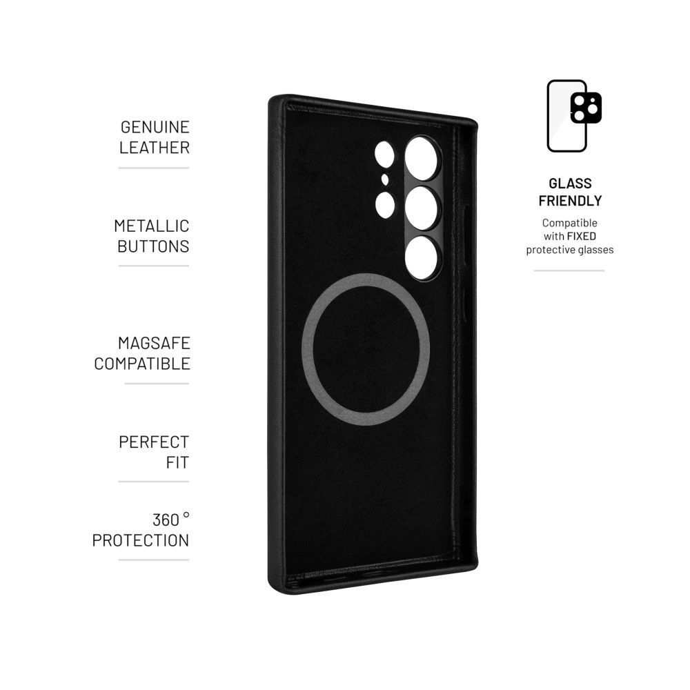 FIXED MagLeather valódi bőr telefontok Samsung Galaxy S24 Ultra készülékhez, fekete, FIXLM-1258-BK FIXED MagLeather valódi bőr telefontok Samsung Galaxy S24 Ultra készülékhez, fekete, FIXLM-1258-BK