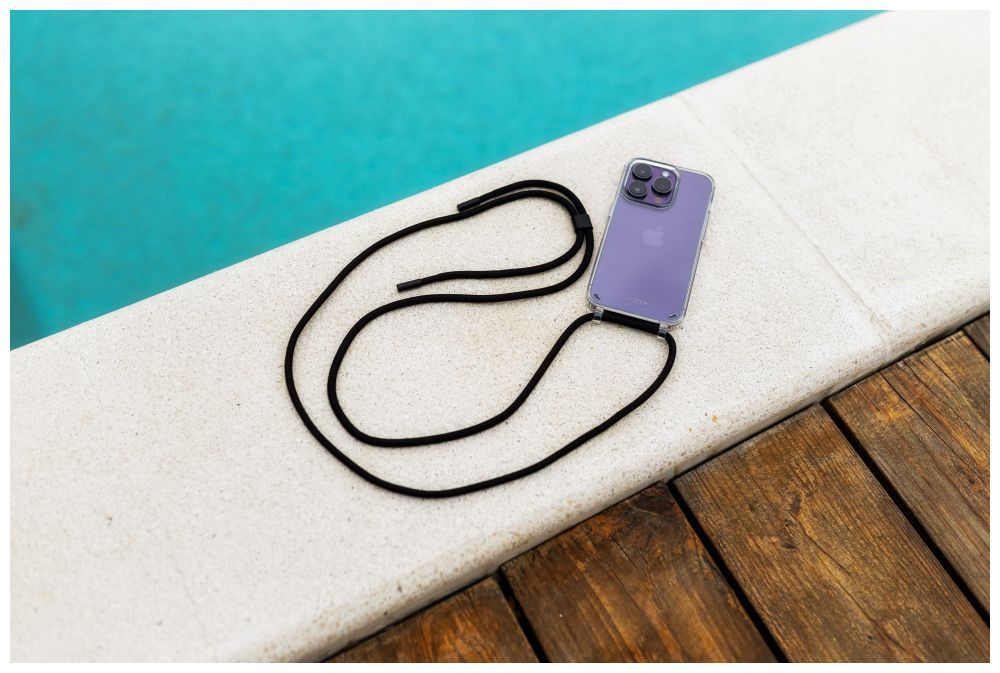 FIXED Pure Neck nyakba akasztható telefontok a Samsung Galaxy S24+ készülékhez, fekete