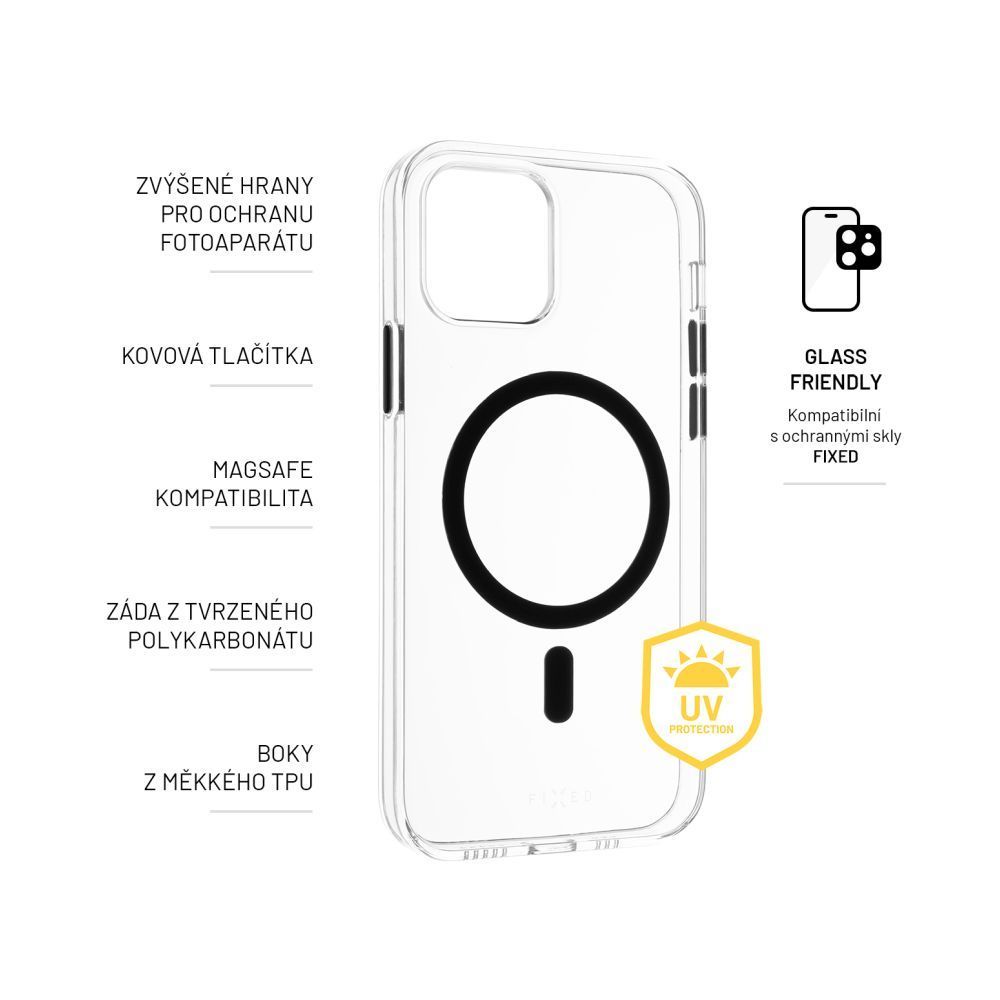 FIXED MagPurity MagSafe kompatibilis tok iPhone 15-hözz, UV álló, átlátszó FIXED MagPurity MagSafe kompatibilis tok iPhone 15-hözz, UV álló, átlátszó