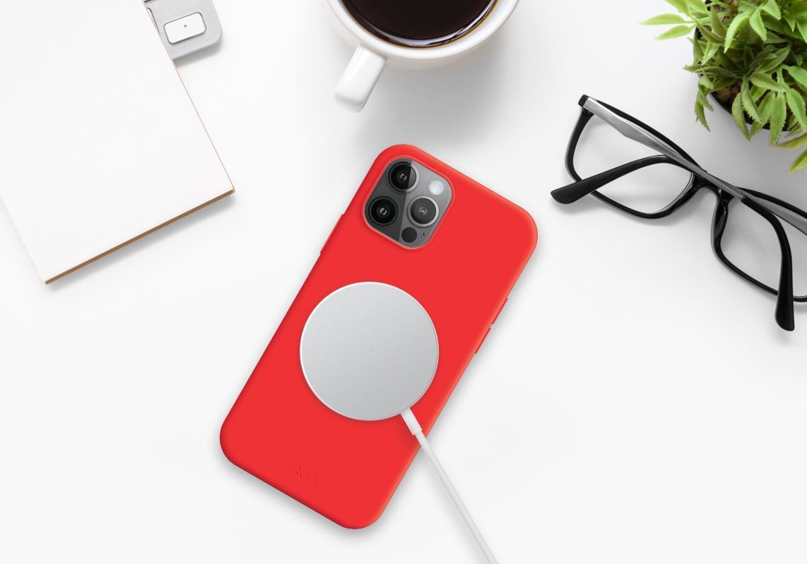 FIXED MagFlow Hátlap with Magsafe support Apple iPhone 12 Pro Max, Piros FIXED MagFlow Hátlap with Magsafe support Apple iPhone 12 Pro Max, Piros